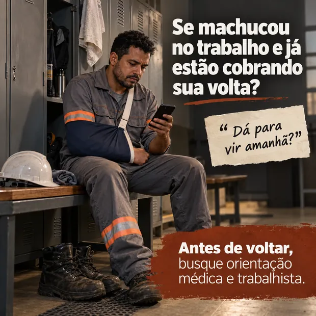 Post: se machucou no trabalho e já cobram sua volta